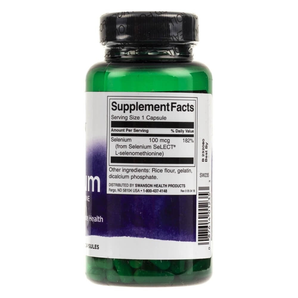 SWANSON selēns L-selenometionīns 100 µg – 200 kapsulas