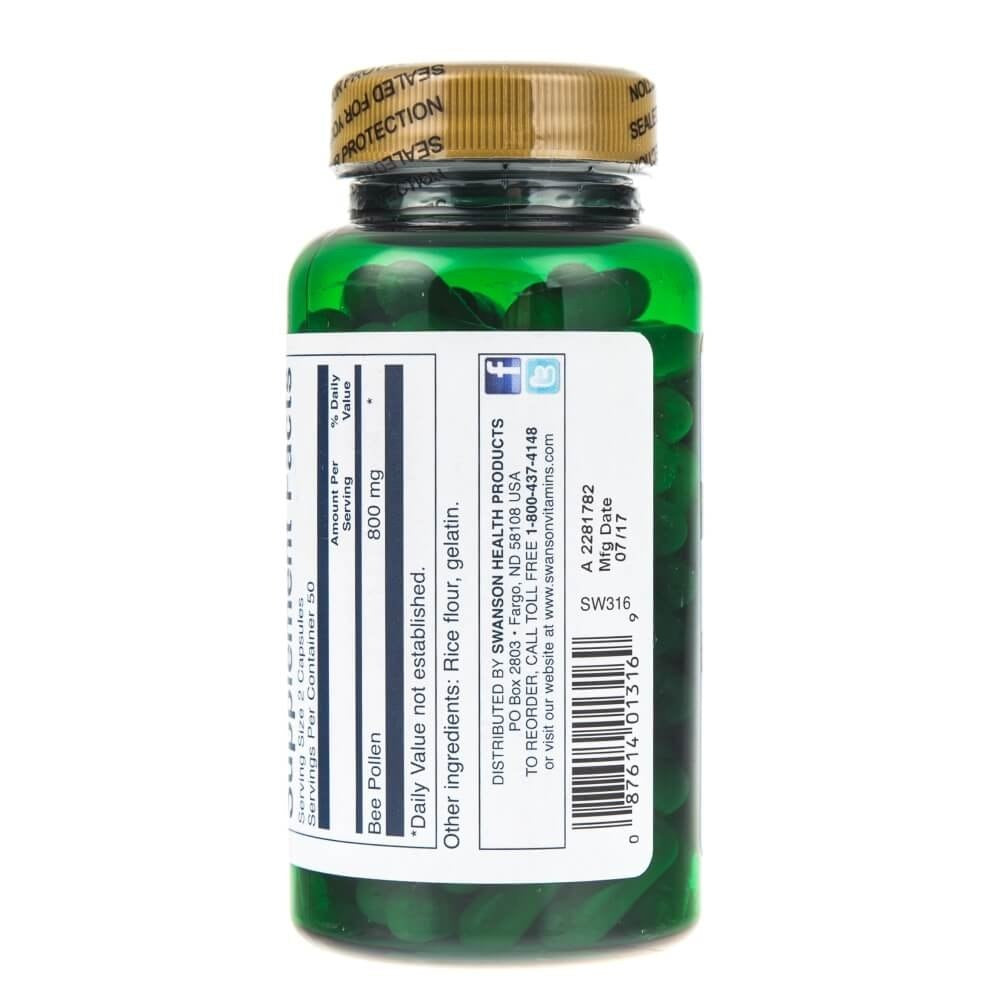 SWANSON bišu ziedputekšņi 400 mg – 100 kapsulas