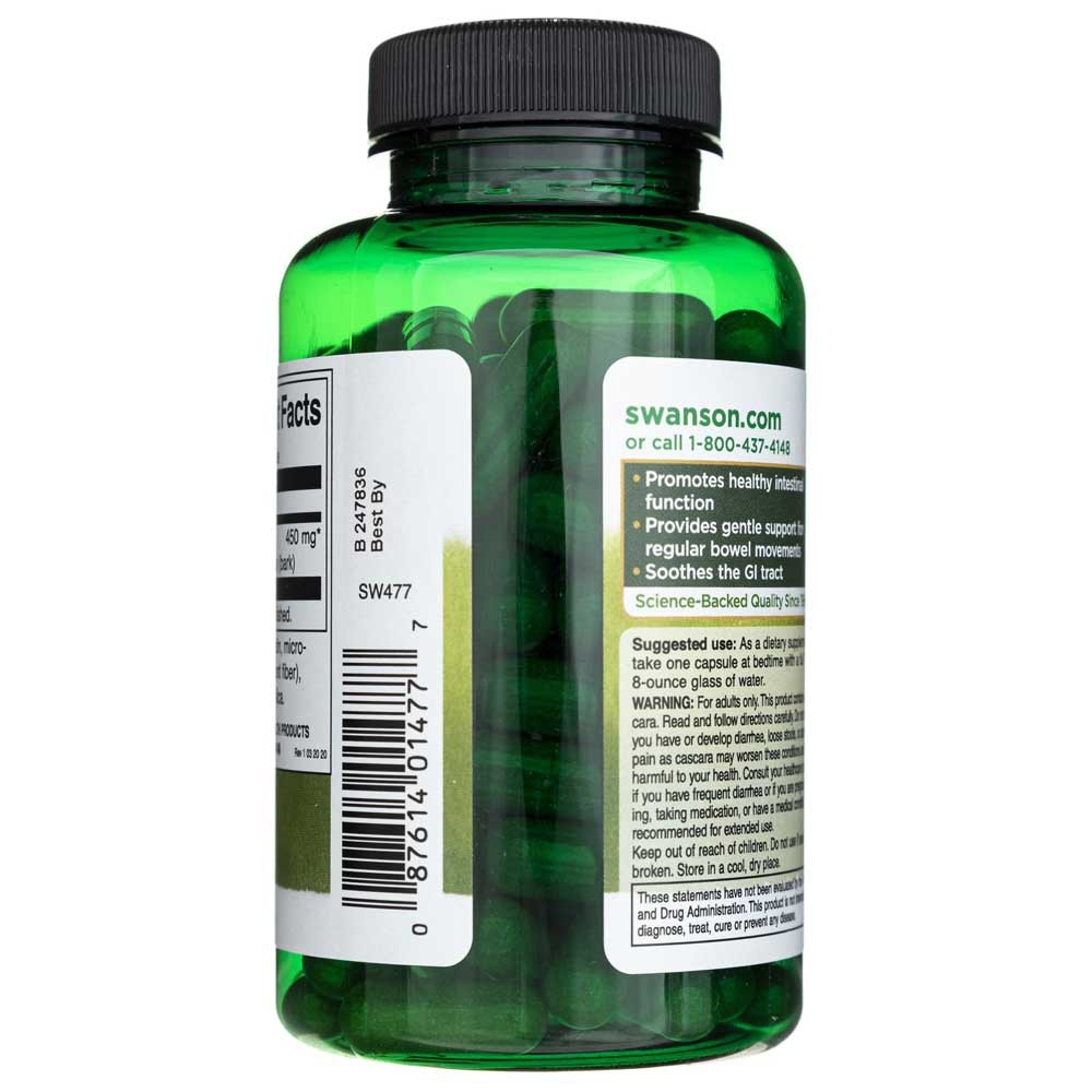 SWANSON Cascara Sagrada 450 mg - 100 kapsulas