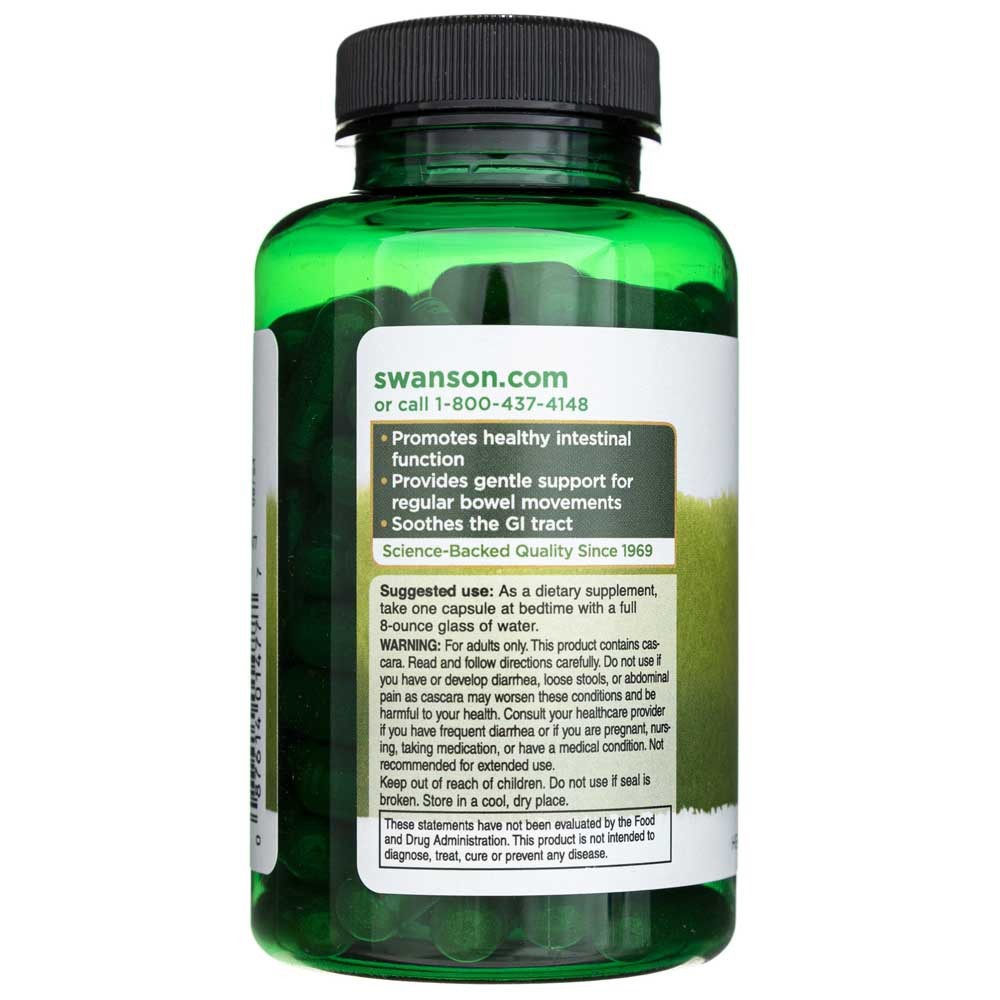 SWANSON Cascara Sagrada 450 mg - 100 kapsulas