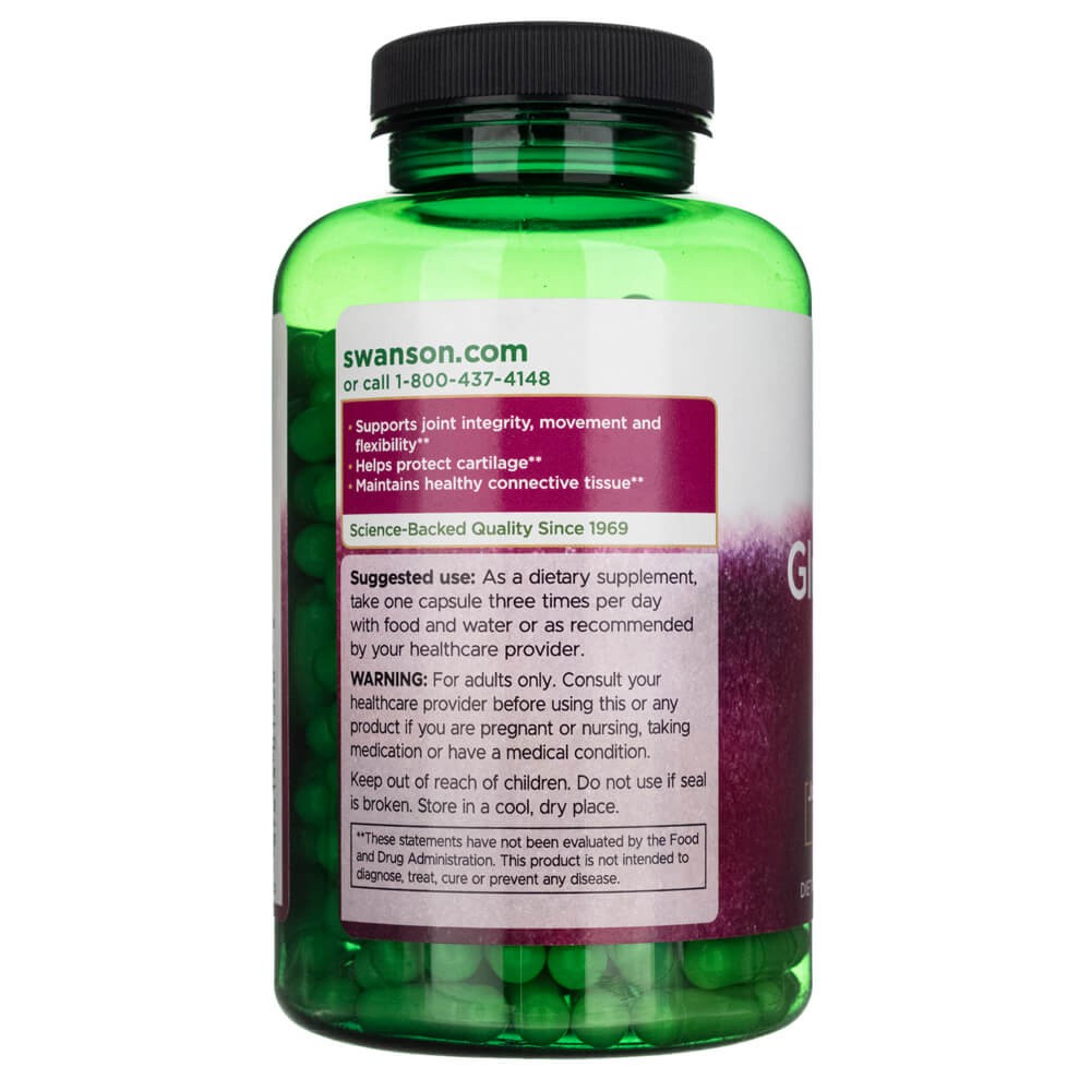 SWANSON glikozamīna sulfāts 2KCl 500 mg – 250 kapsulas