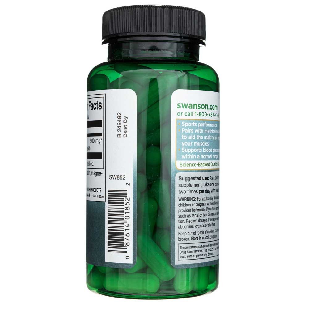 SWANSON L-arginīns 500 mg – 100 kapsulas