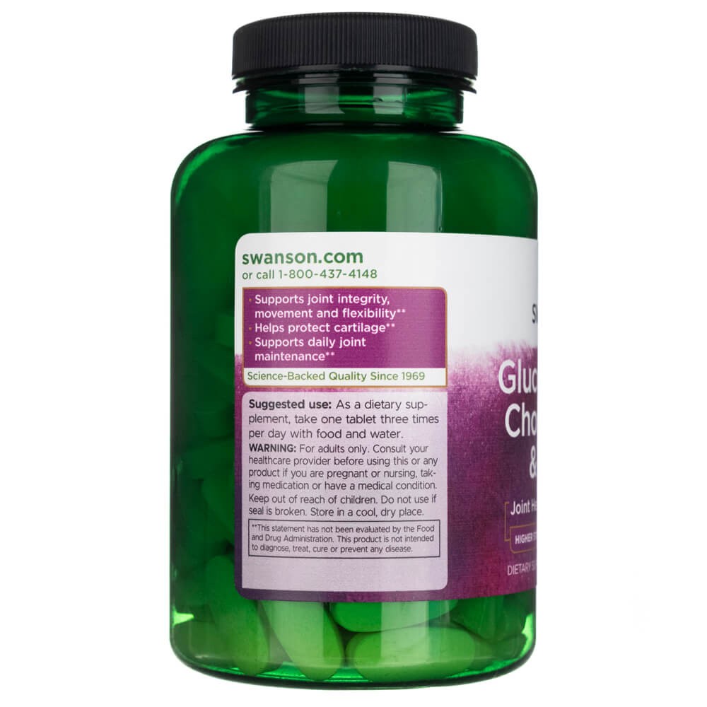 SWANSON glikozamīns, hondroitīns un MSM 500 mg – 120 tabletes