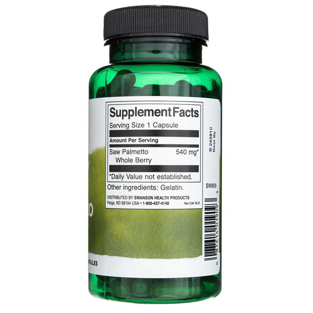 SWANSON Saw Palmetto 540 mg – 100 kapsulas