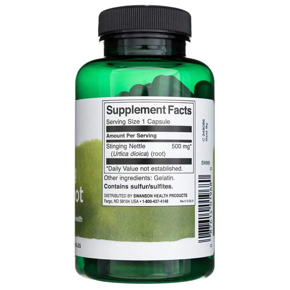 SWANSON Nātru sakne 500 mg – 100 kapsulas