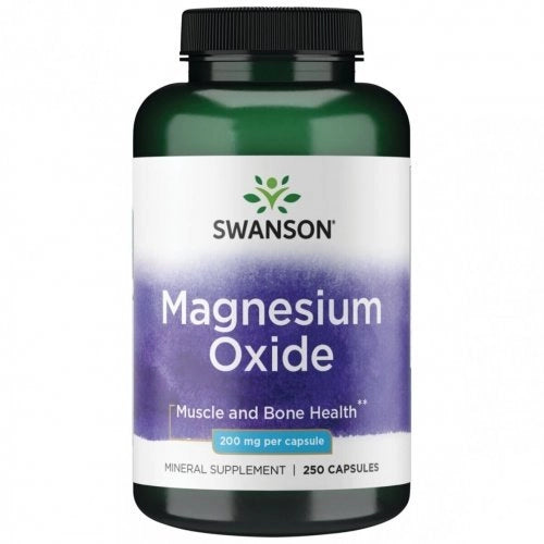 SWANSON magnija oksīds 200 mg – 250 kapsulas