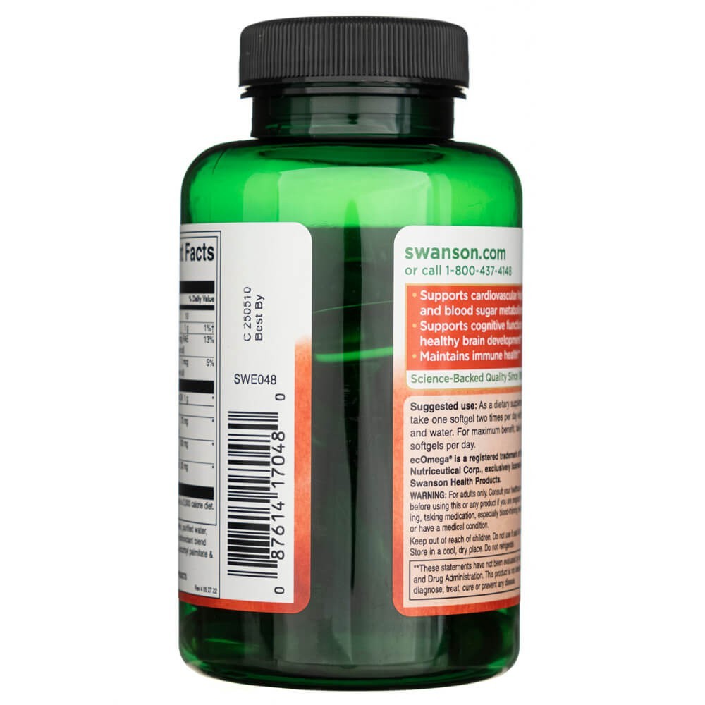 SWANSON mencu aknu eļļa – norvēģu tīrība 1000 mg – 60 kapsulas