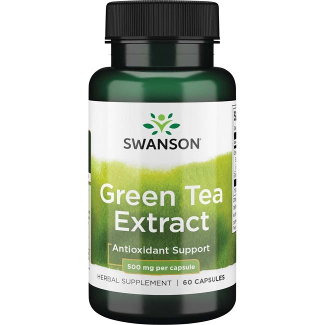 SWANSON zaļās tējas ekstrakts 500 mg – 60 kapsulas