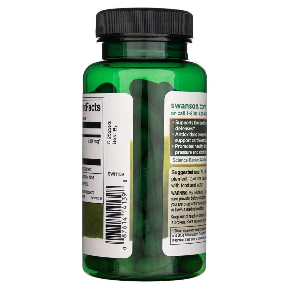 SWANSON olīvu lapu ekstrakts 750 mg – 60 kapsulas