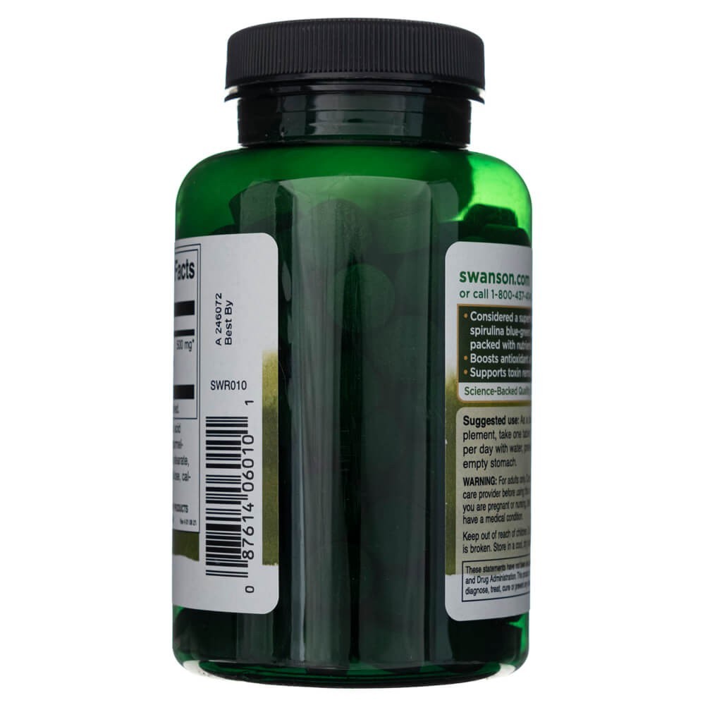 SWANSON Spirulina 500 mg – 180 tabletes