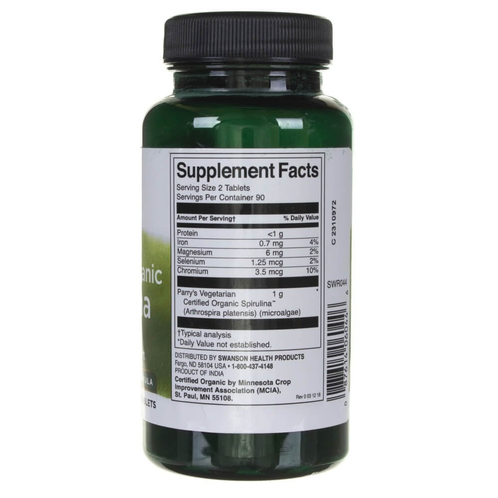 SWANSON bioloģiskā spirulīna – 180 tabletes