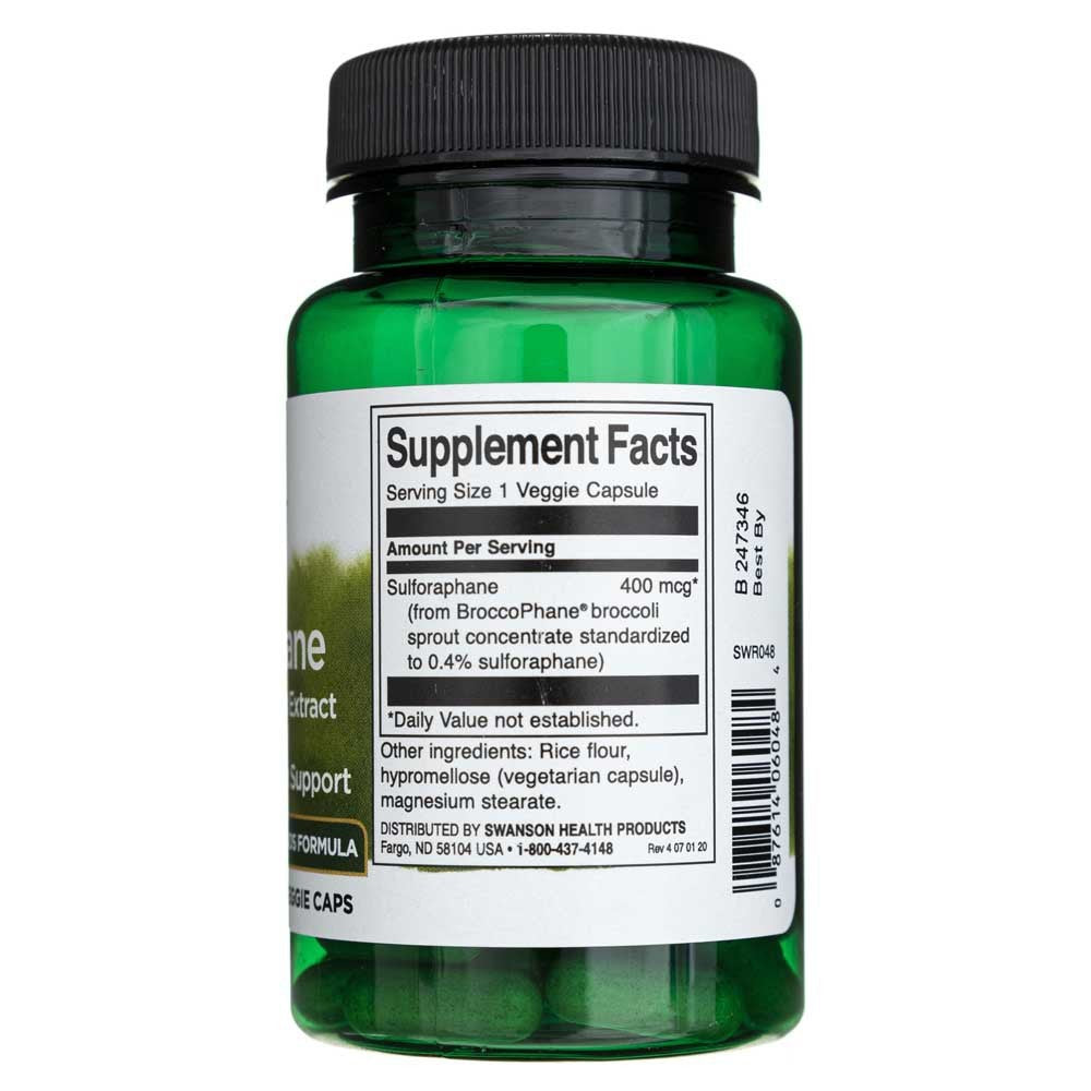 SWANSON brokoļu sulforafāns 400 mcg – 60 kapsulas