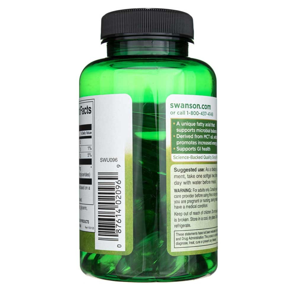 SWANSON kaprilskābe 600 mg – 60 kapsulas
