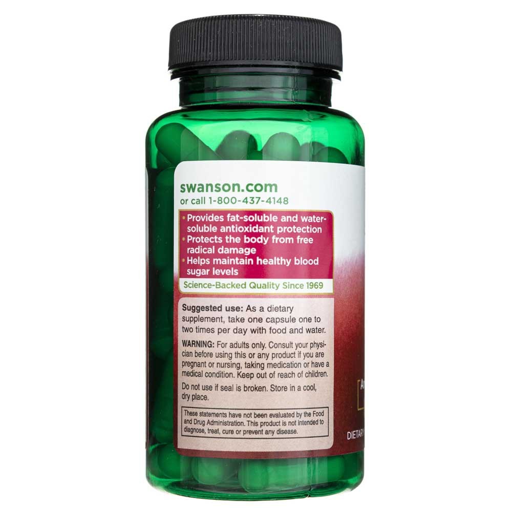 SWANSON alfa lipoiskābe 600 mg – 60 kapsulas