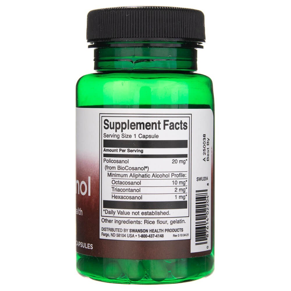 SWANSON polikozanols 20 mg – 60 kapsulas