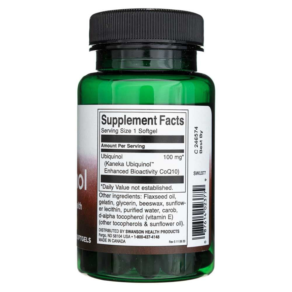 SWANSON Ubiķinols 100 mg – 60 kapsulas
