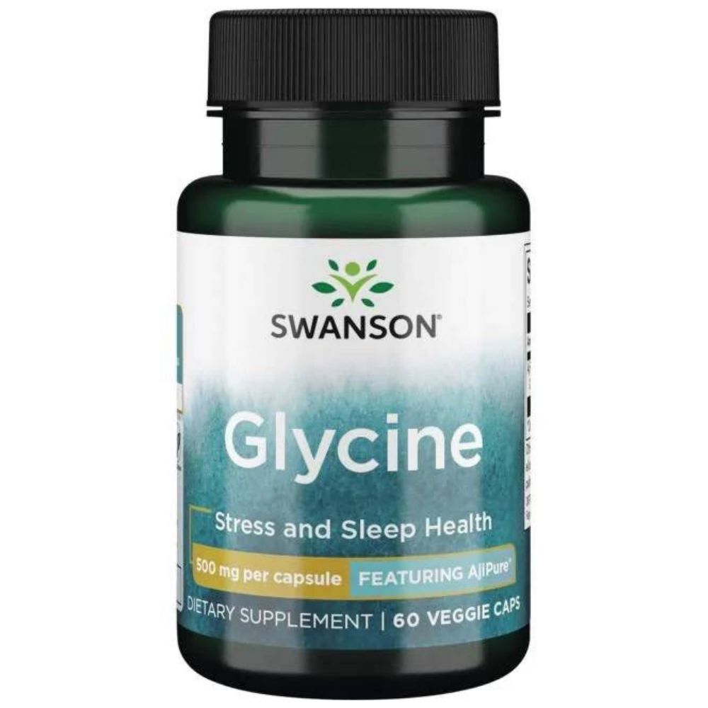 SWANSON AjiPure glicīns 500 mg – 60 kapsulas