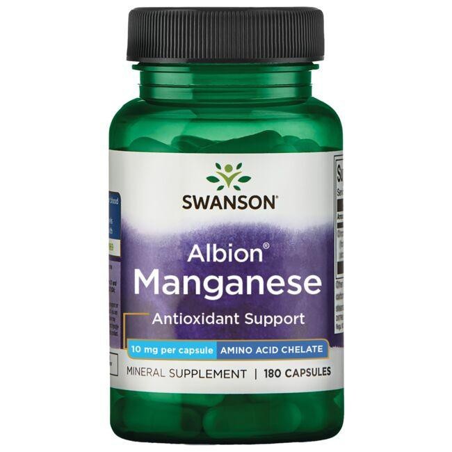 SWANSON Albiona mangāna helāts 10 mg – 180 kapsulas