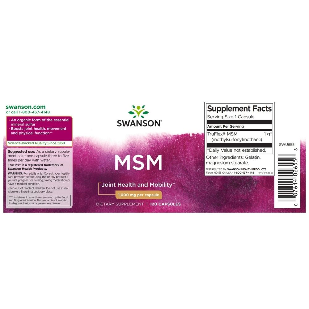 SWANSON MSM 1000 mg – 120 kapsulas