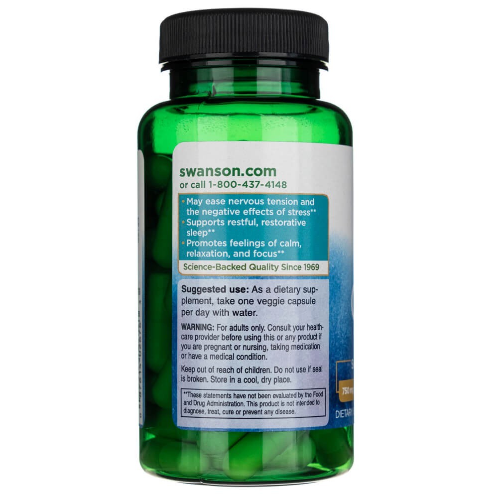 SWANSON GABA maksimālā stipruma 750 mg – 60 kapsulas