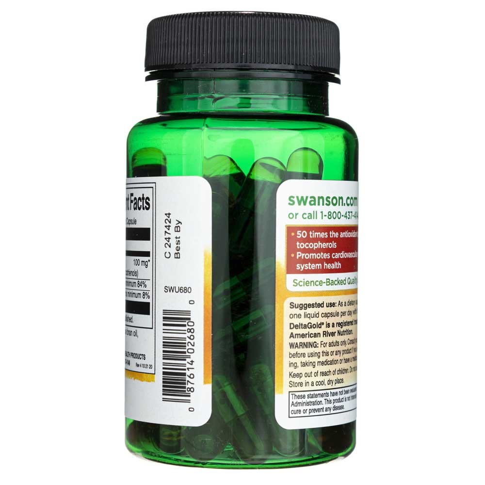 SWANSON tokotrienoli, divkāršs stiprums 100 mg – 60 kapsulas