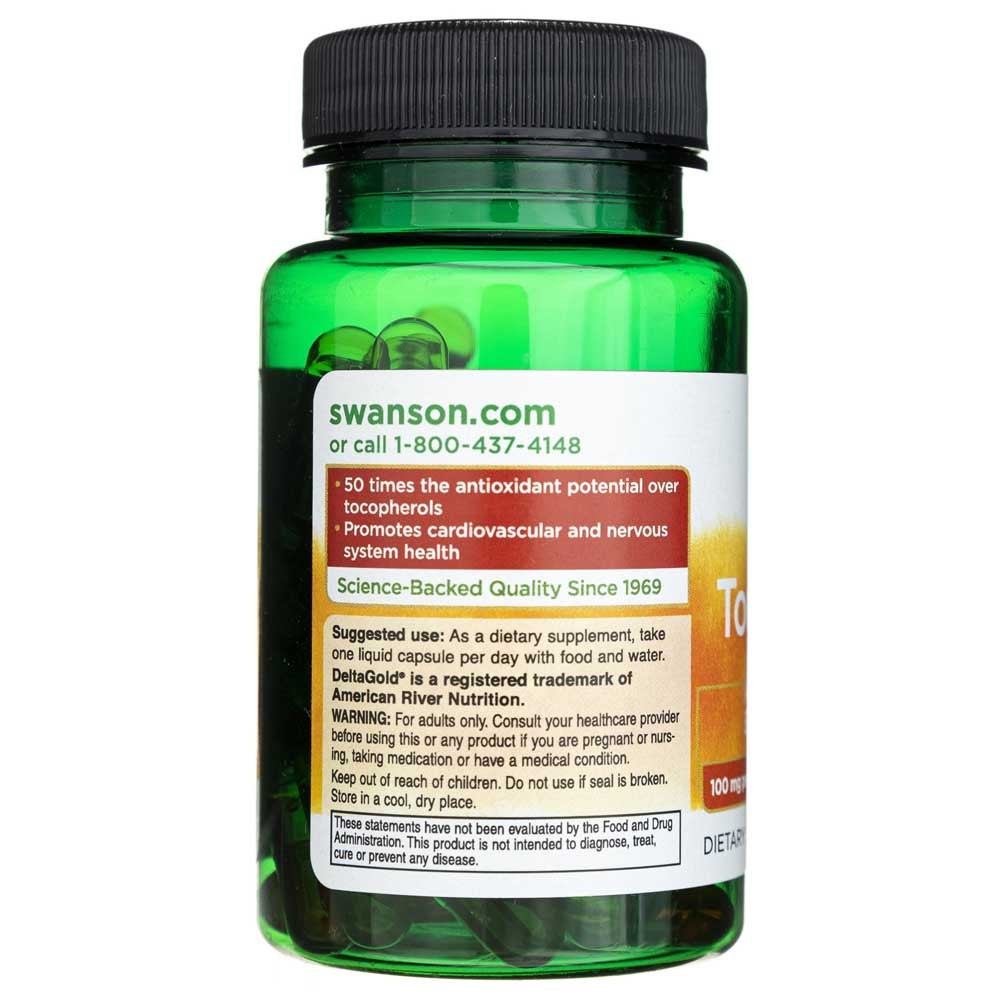 SWANSON tokotrienoli, divkāršs stiprums 100 mg – 60 kapsulas