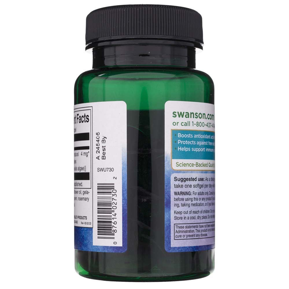 SWANSON astaksantīns 4 mg – 60 kapsulas
