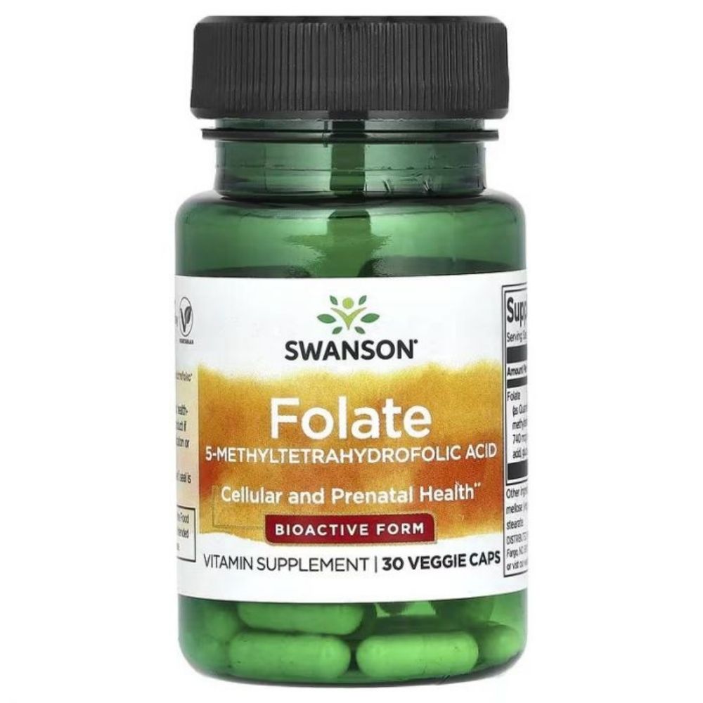 SWANSON folāts (5-metiltetrahidrofolskābe) 680 mcg – 30 kapsulas