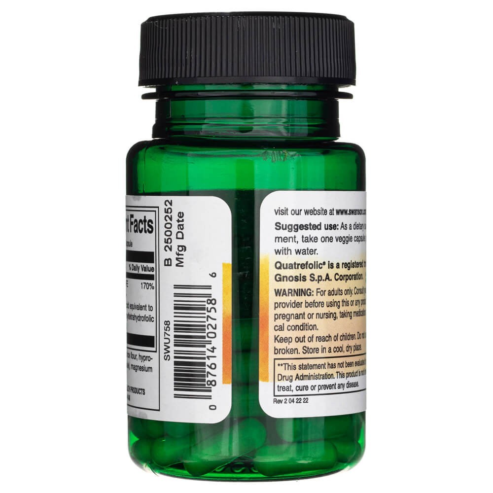 SWANSON folāts (5-metiltetrahidrofolskābe) 680 mcg – 30 kapsulas