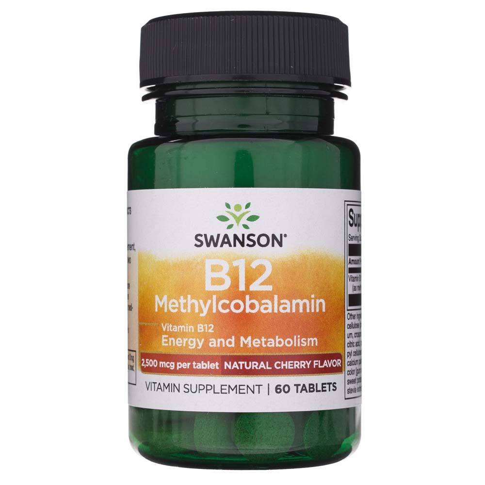 SWANSON B12 vitamīns metilkobalamīns 2500 mcg – 60 tabletes