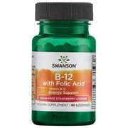 SWANSON B12 vitamīns 500 mkg, ar zemeņu garšu – 60 pastilas