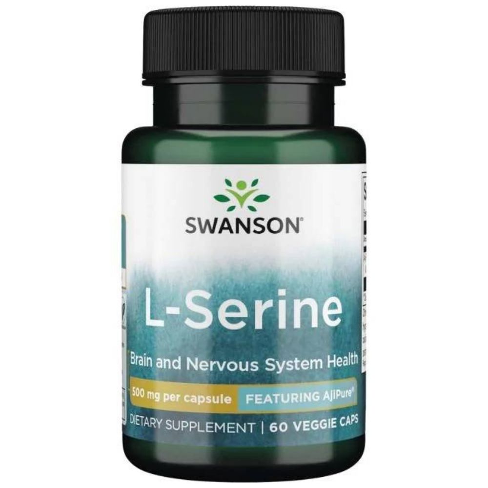 SWANSON AjiPure L-serīns 500 mg – 60 kapsulas