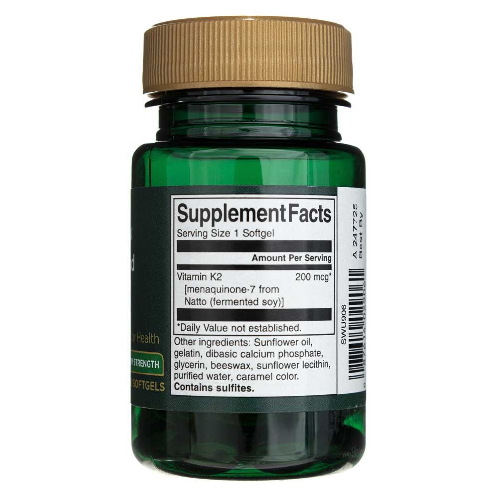 SWANSON vitamīns K2 200 mkg – 30 kapsulas