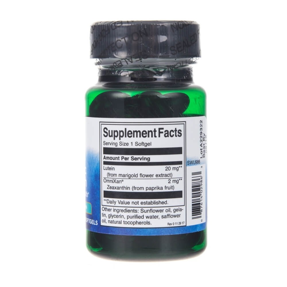 SWANSON Synergistic Eye Health – luteīns un zeaksantīns – 60 kapsulas