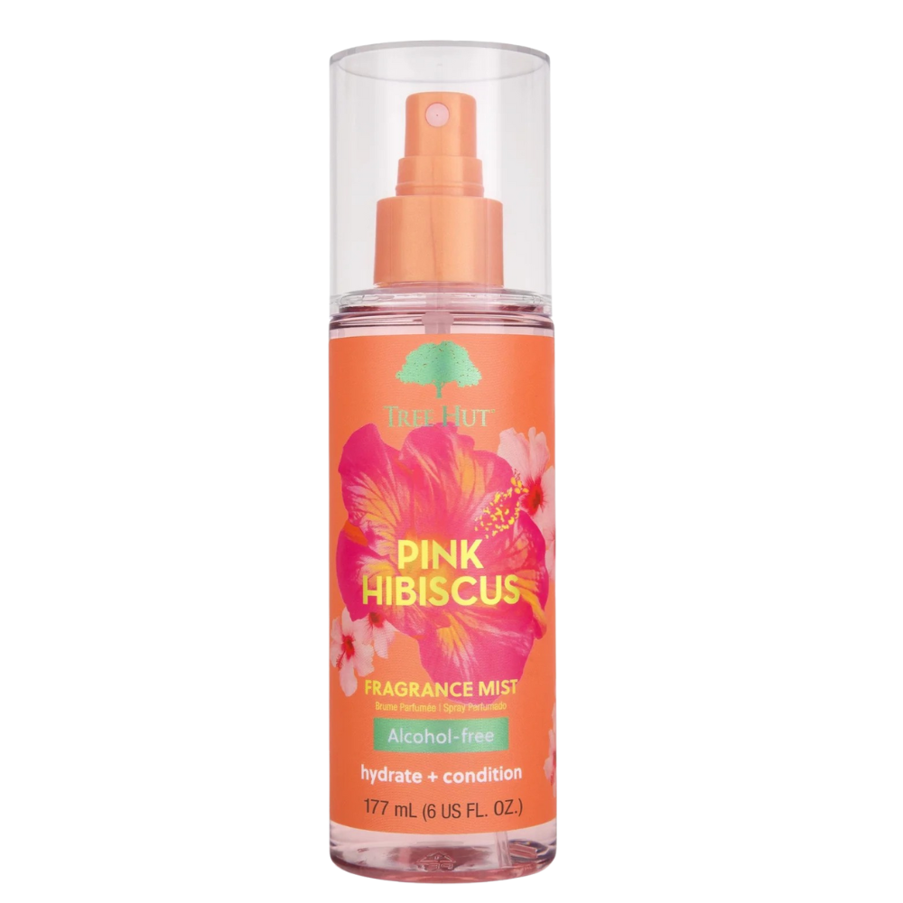 Tree Hut, rožinis hibiskas, drėkinamasis kūno purškiklis, 177 ml